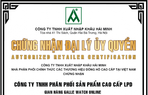 Chứng nhận đại lý ủy quyền chính thức thương hiệu Enicar tại Việt Nam