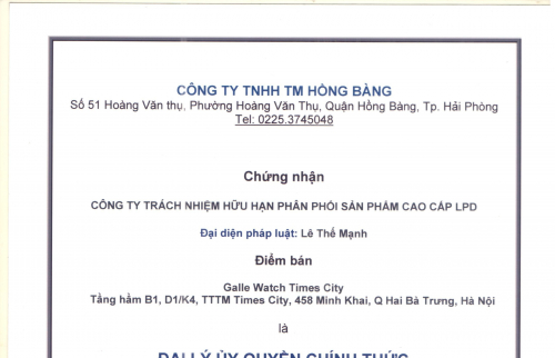  Chứng nhận đại lý ủy quyền chính thức thương hiệu Citizen tại Việt Nam