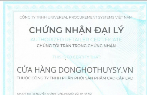 Chứng nhận đại lý ủy quyền chính thức thương hiệu Baume & Mercier tại Việt Nam
