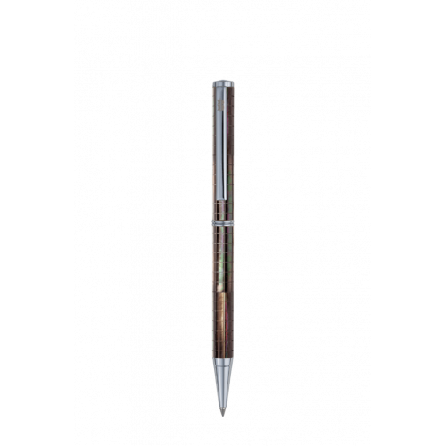 Bút bi BLUS Inspired -  Ngọc Trai Đen Tahiti - Sọc Caro - Mạ Chrome 001017003