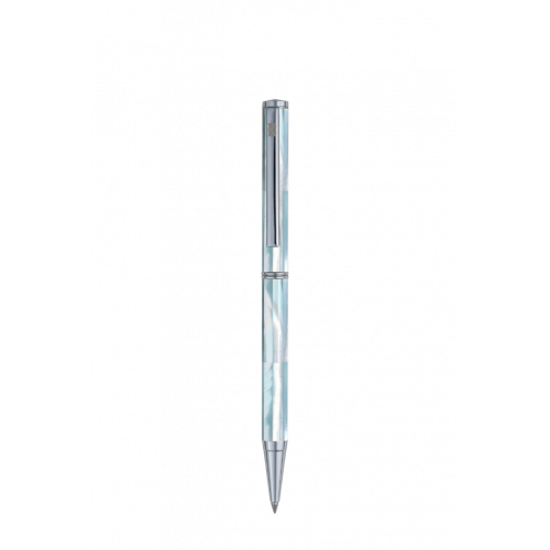 Bút bi BLUS Inspired - Bút kí ngọc trai xanh biển Bắc Úc (Xanh Alice) - Mạ Chrome 001020003