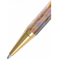 Bút bi BLUS - Inspired - Ngọc Trai Nâu Mississippi - Sọc Caro - Mạ Titanium Gold 001015002