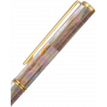 Bút bi BLUS - Inspired - Ngọc Trai Nâu Mississippi - Sọc Caro - Mạ Titanium Gold 001015002