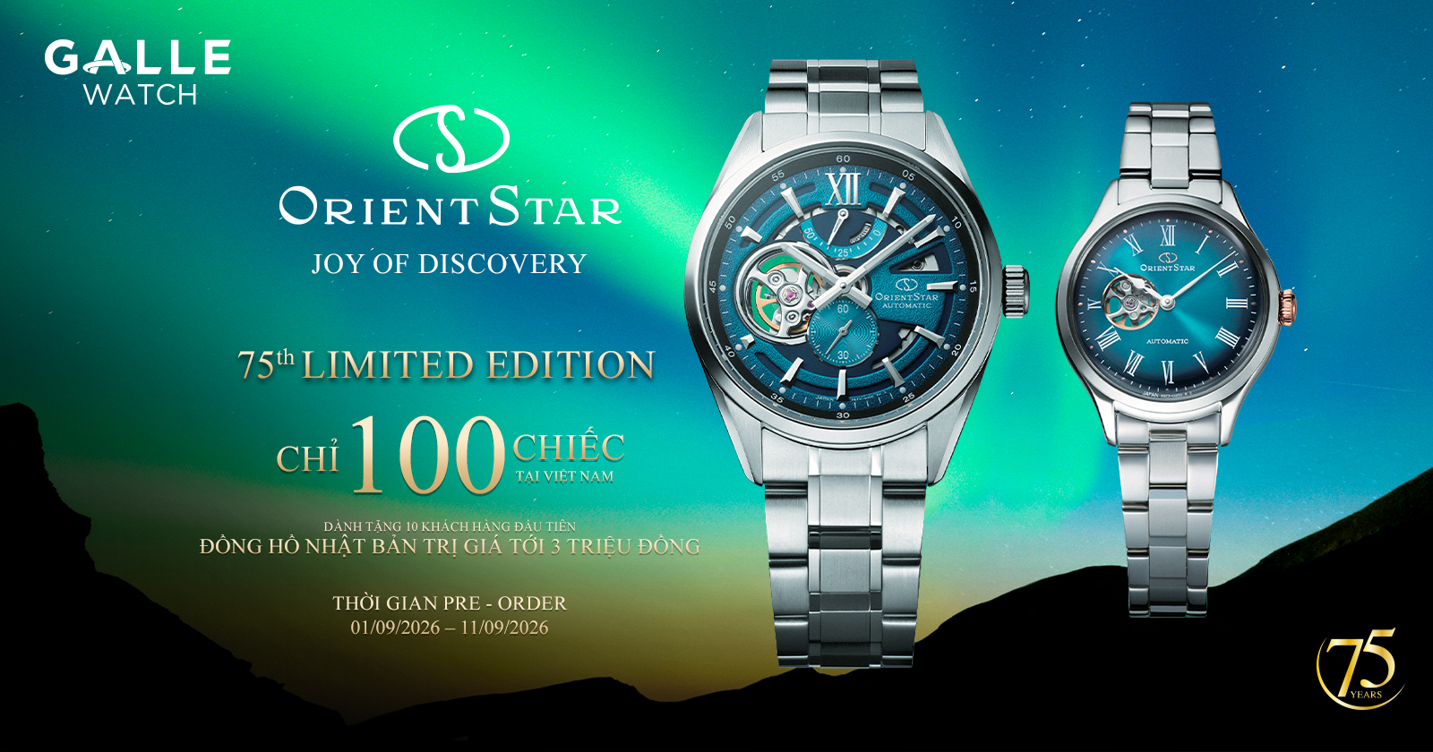 [Pre-order] Orient Star 75th Anniversary Limited Edition – Kiệt tác cực quang trên cổ tay