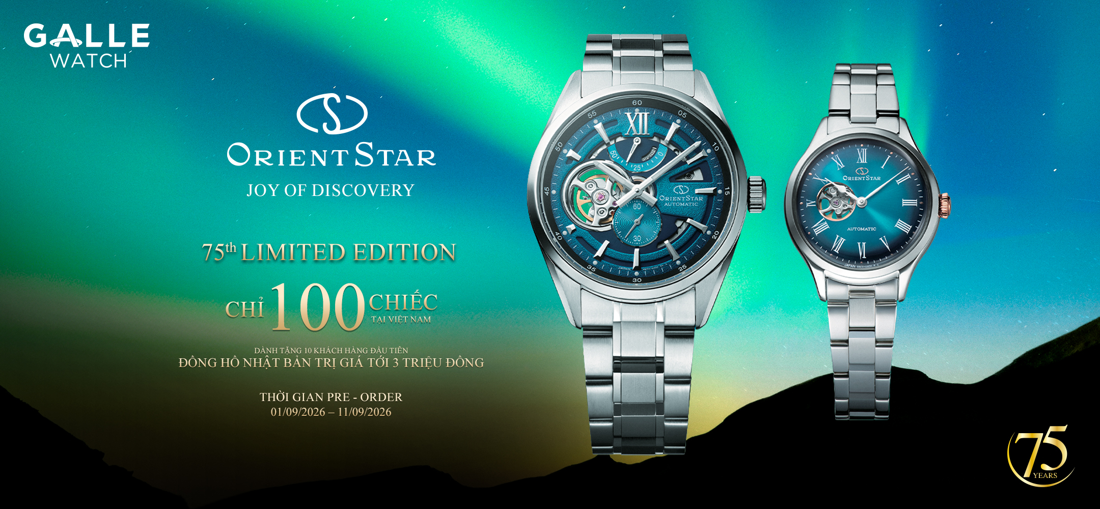 [Pre-order] Orient Star 75th Anniversary Limited Edition – Kiệt tác cực quang trên cổ tay
