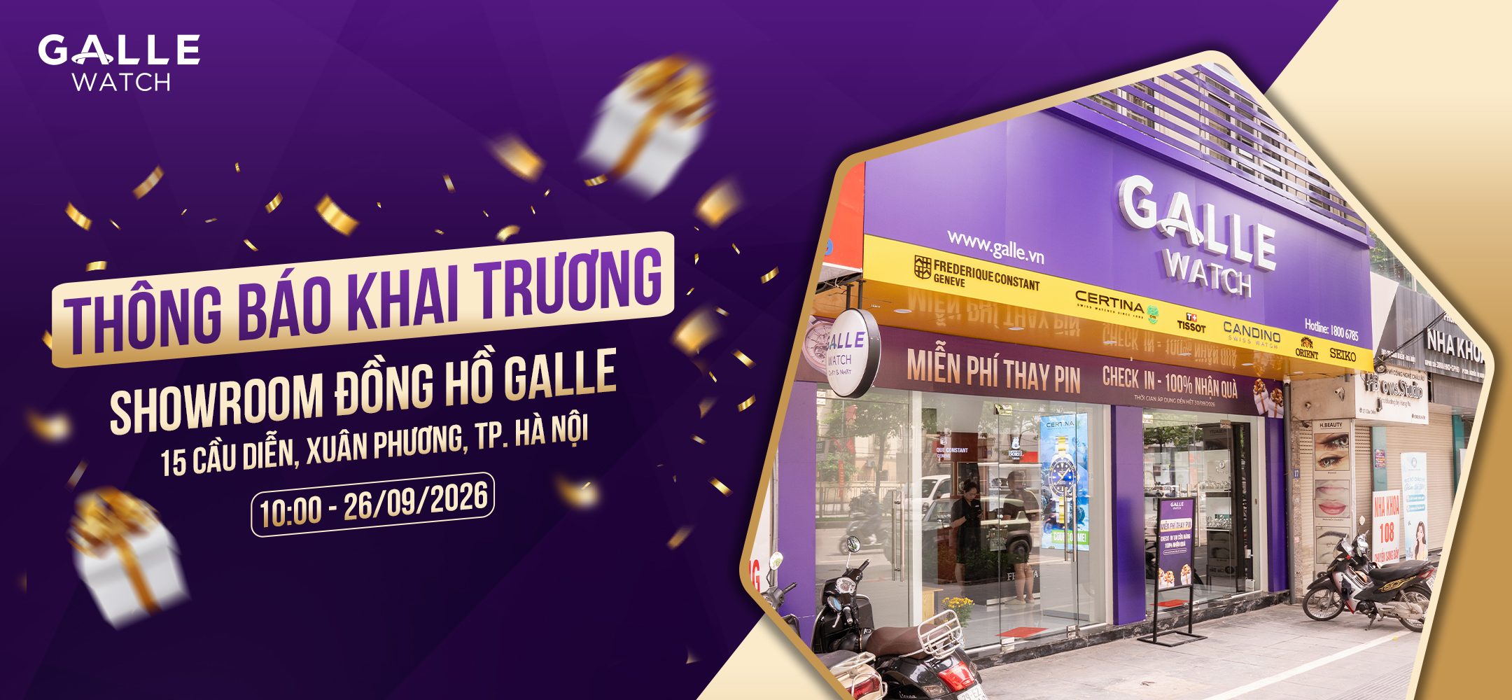 Khai trương Cầu Diễn – Bạt ngàn ưu đãi mừng khai trương Đồng hồ Galle Cầu Diễn