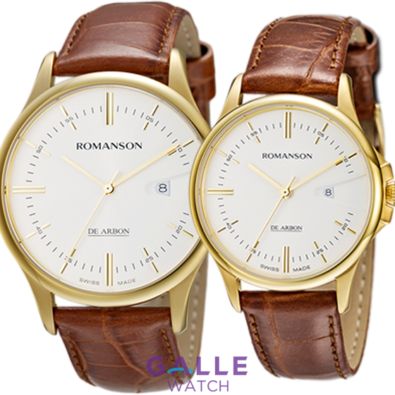 Đồng hồ đôi Romanson CL5A10MGWH + CL5A10LGWH