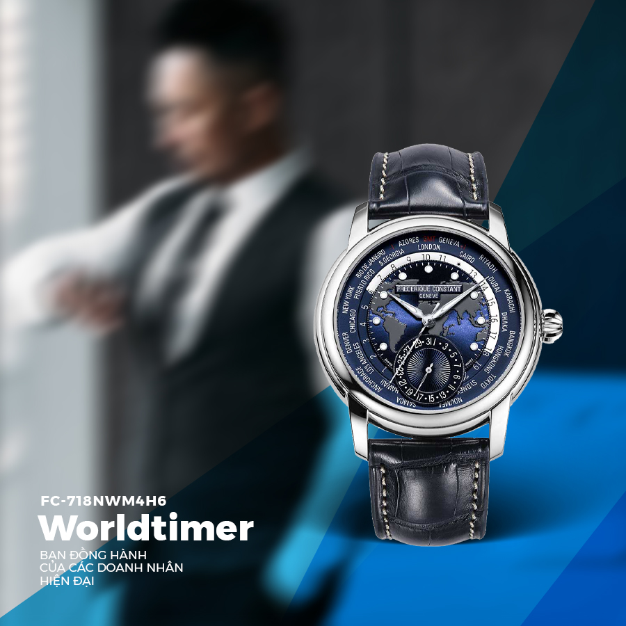 Đồng hồ Frederique Constant Classic Worldtimer Manufacture FC-718NWM4H6