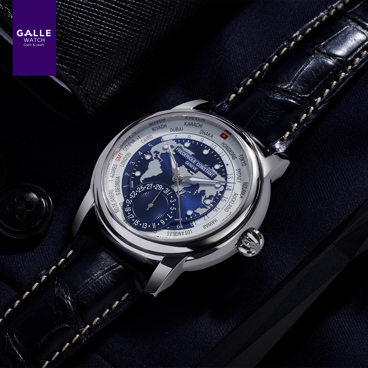 The high-class FC-718 movement ensures almost absolute accuracy of this special edition from the Frederique Constant brand