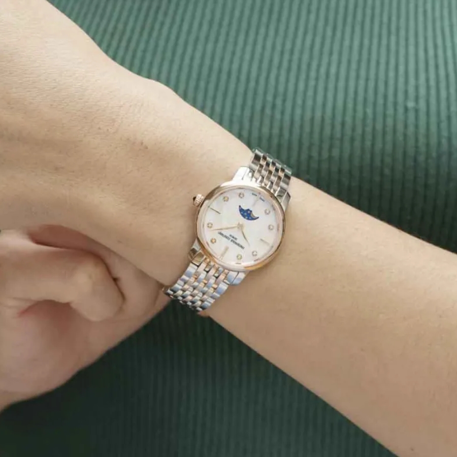Đồng Hồ Nữ Frederique Constant Slimline Ladies Moonphase FC-206MPWD1S2B