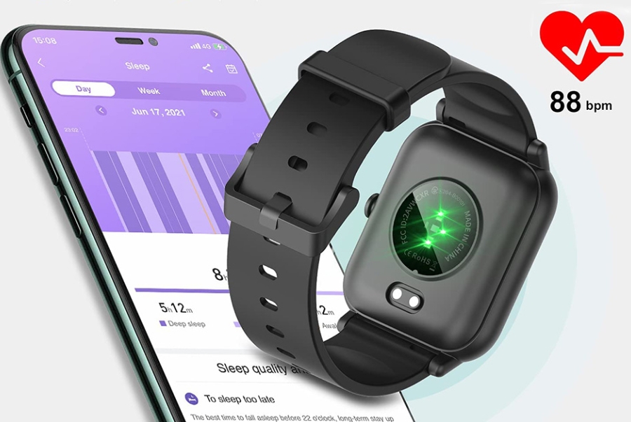 Chức năng đo nhịp tim hoạt động dựa trên công nghệ cảm biến quang học ở mặt sau của chiếc đồng hồ thông minh