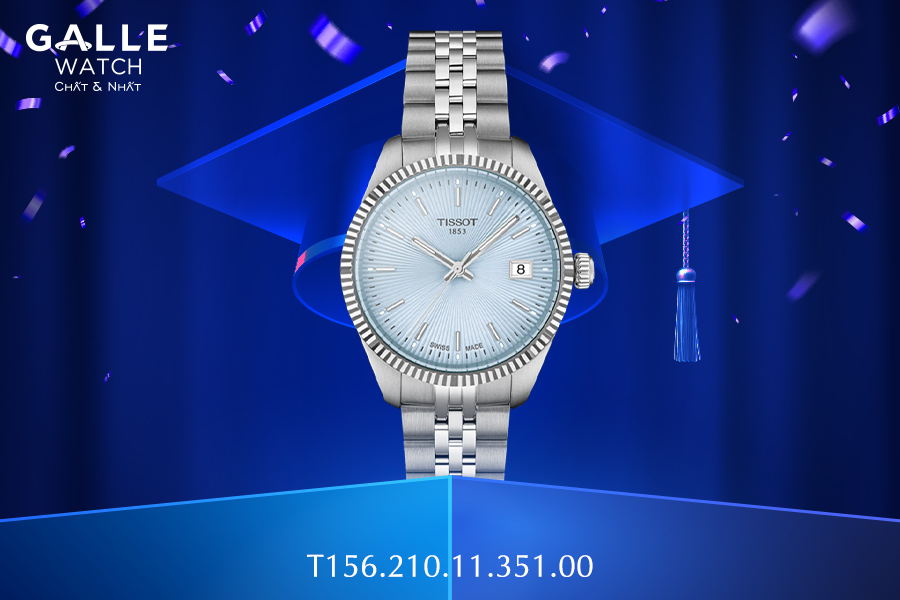 Đồng hồ nữ Tissot Ballade 34mm Blue Guilloché Dial T156.210.11.351.00
