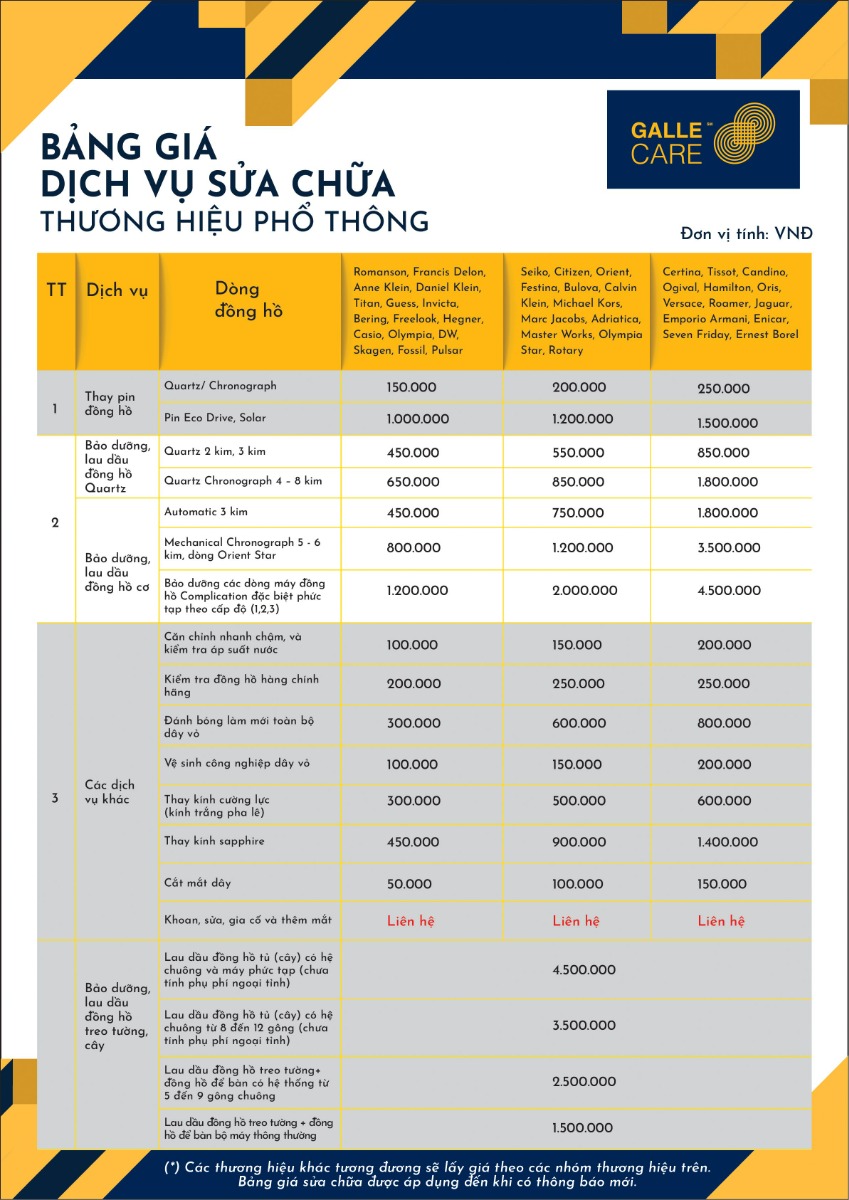 sửa chữa đồng hồ