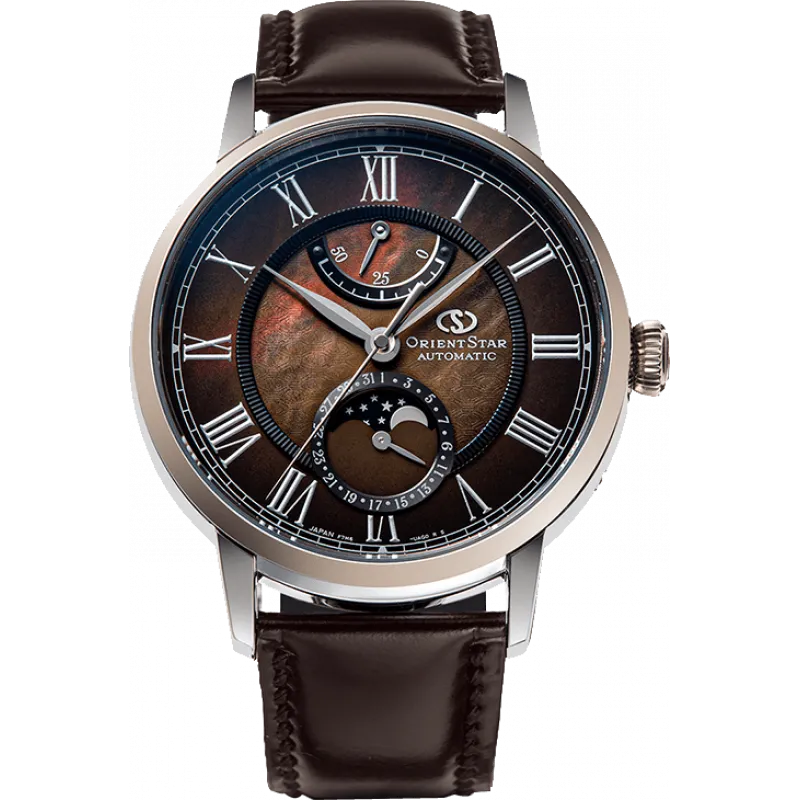 Vẻ đẹp cơ khí Nhật Bản hội tụ trong mặt số khảm trai Moonphase đầy cuốn hút