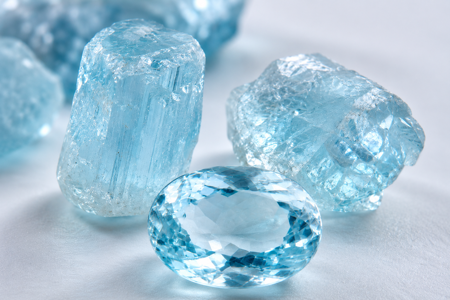 Đá aquamarine xanh biển nhạt