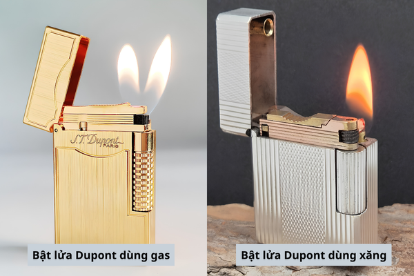 Bật lửa Dupont đều có thể dùng ga và xăng