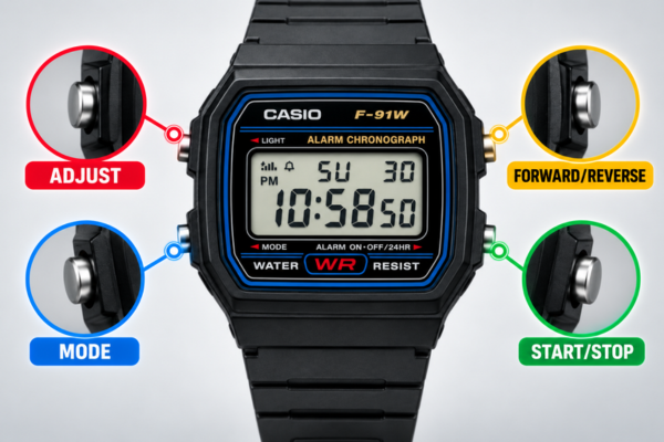 Cấu tạo của đồng hồ Casio 4 nút