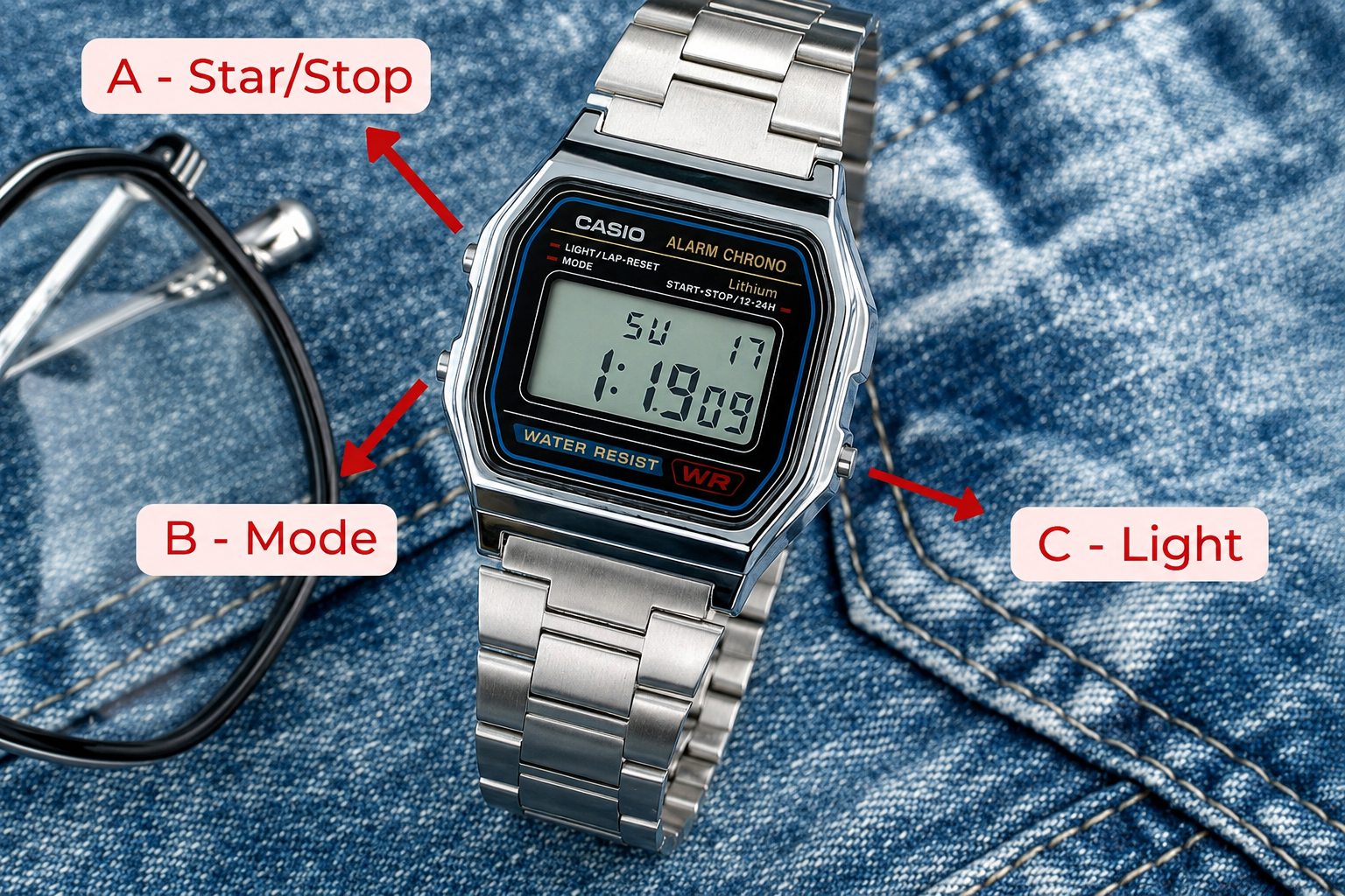 Đồng hồ Casio 3 nút