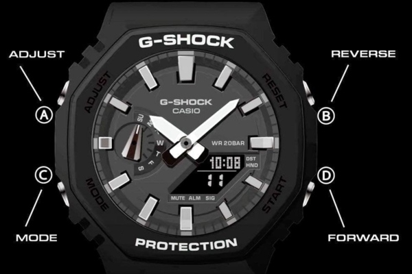 Các nút A, B, C và D trên đồng hồ Casio 4 nút
