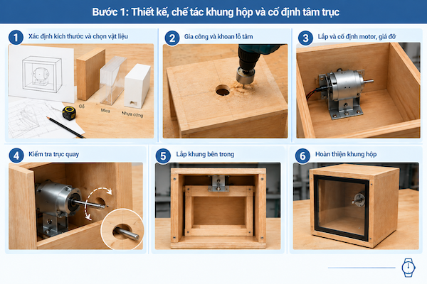 Thiết kế, chế tác khung hộp và cố định tâm trục