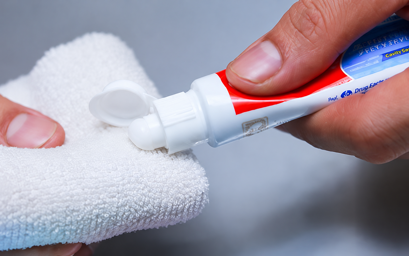 Dùng khăn và lượng nhỏ kem đánh răng mịn để xử lý vết xước nhẹ trên mặt kính