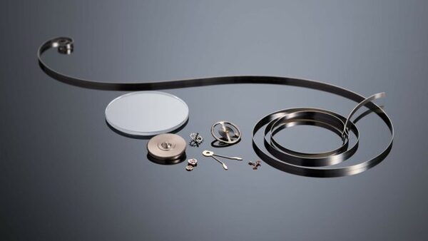 Các linh kiện của hộp cót (Mainspring) bên trong đồng hồ cơ