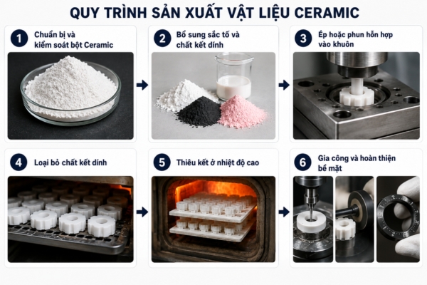 Quy trình sản xuất vật liệu Ceramic