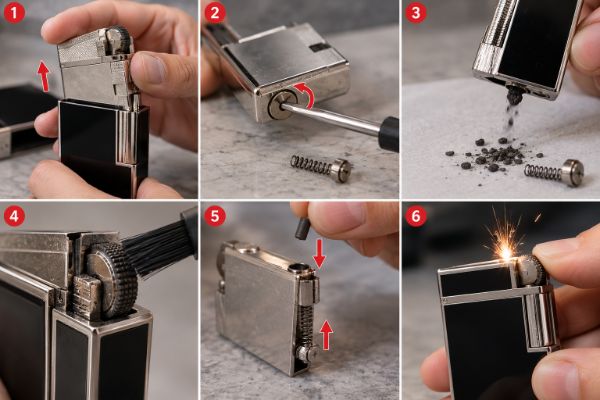 cách sửa bật lửa bị kẹt