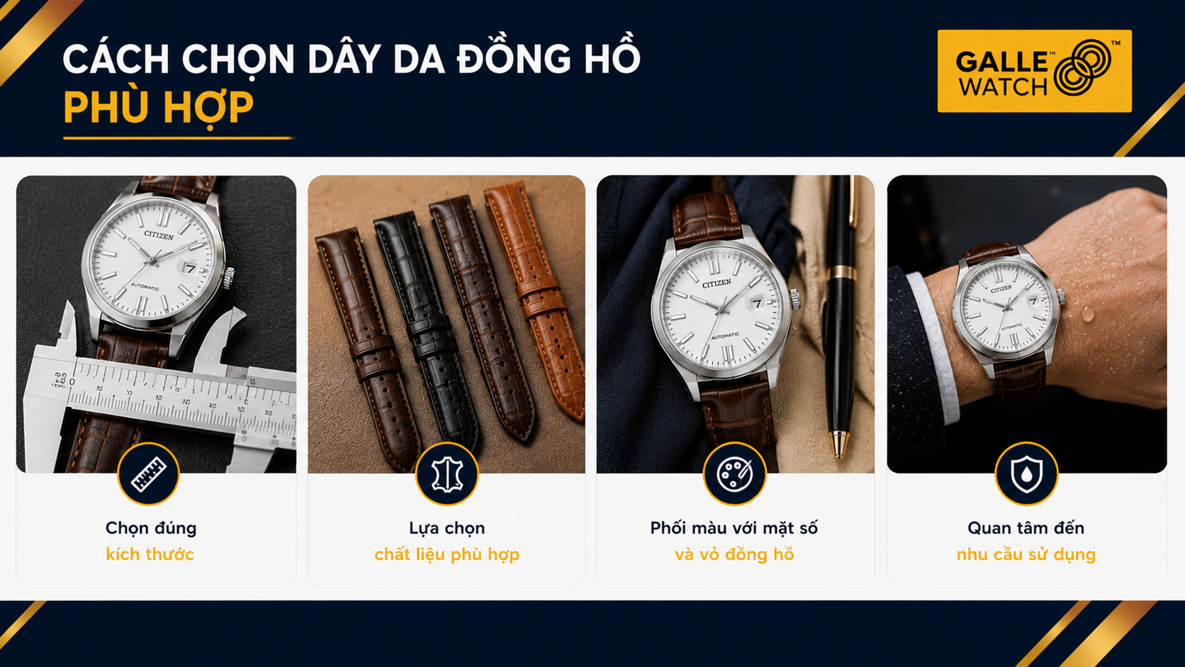 Cách chọn dây da đồng hồ phù hợp