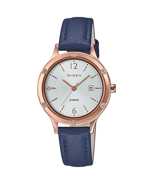 Casio dây da xanh thanh lịch, cách điệu