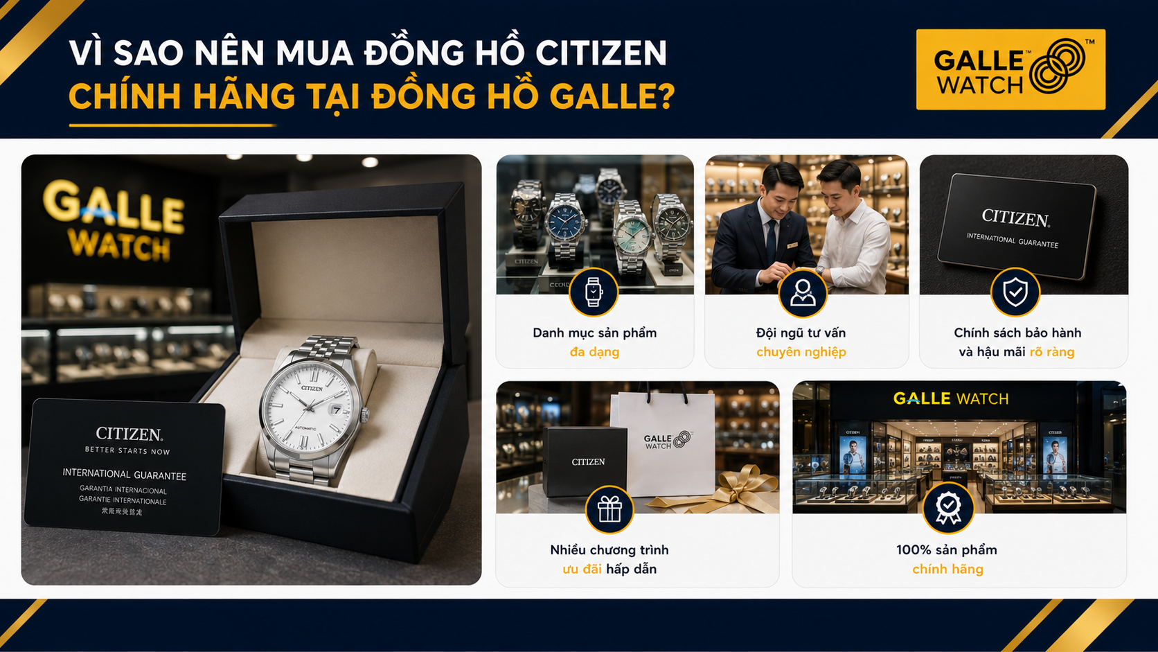 Lý do nên mua đồng hồ Citizen tại Galle Watch