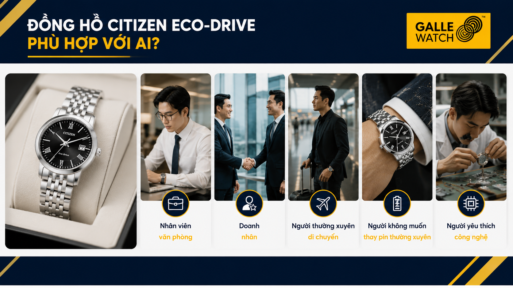 đối tượng phù hợp với Đồng hồ citizen eco drive