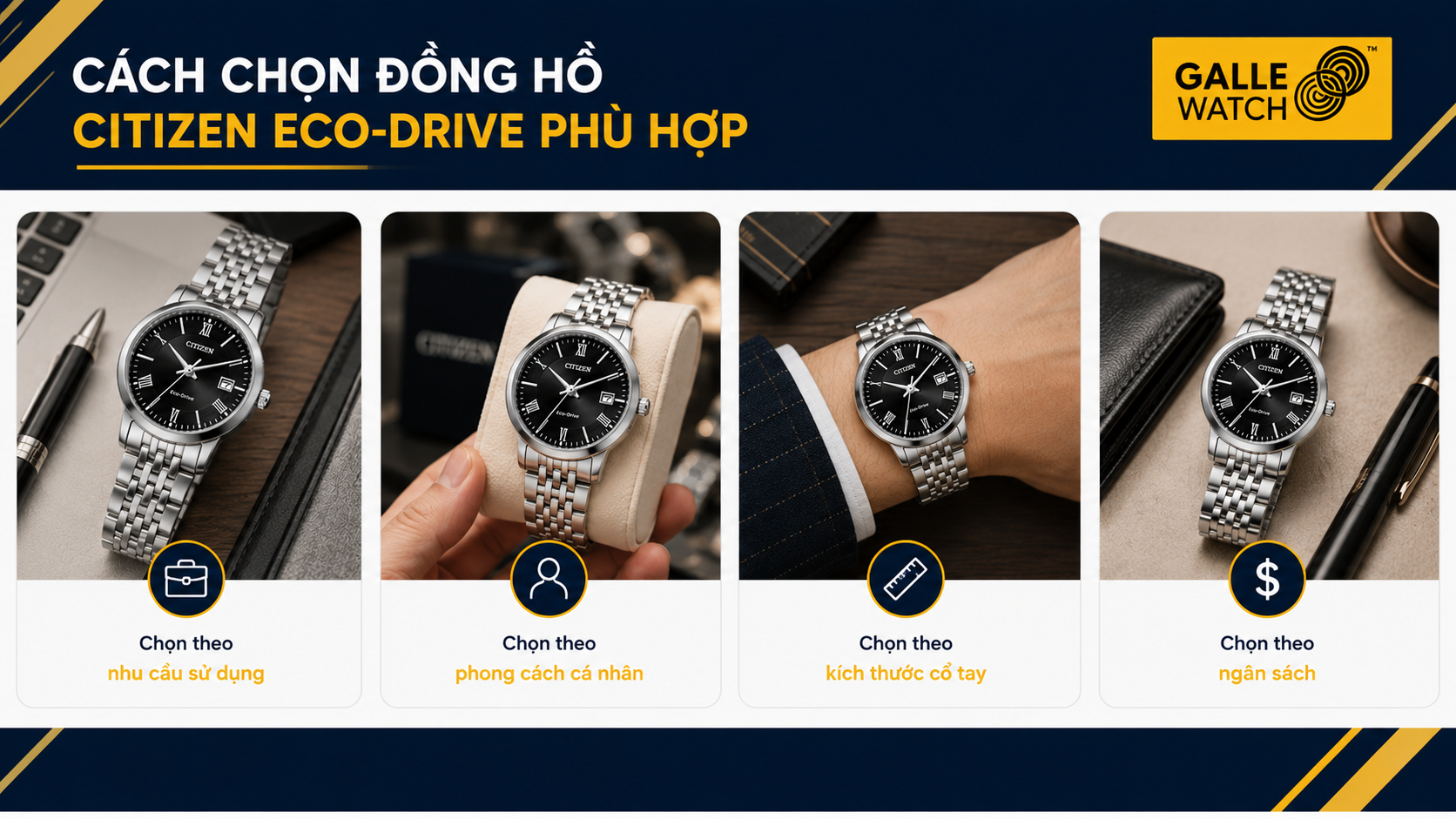 Cách chọn đồng hồ citizen eco drive phù hợp