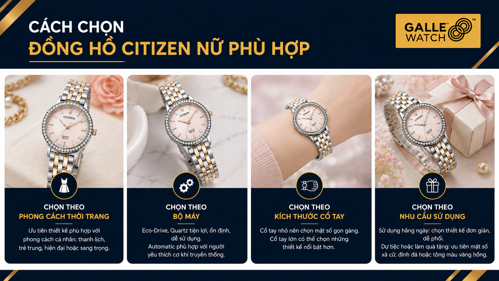 Cách chọn đồng hồ Citizen nữ phù hợp