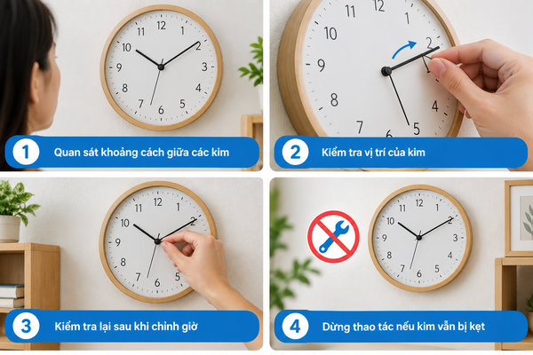 Cách điều chỉnh đồng hồ bị kẹt kim