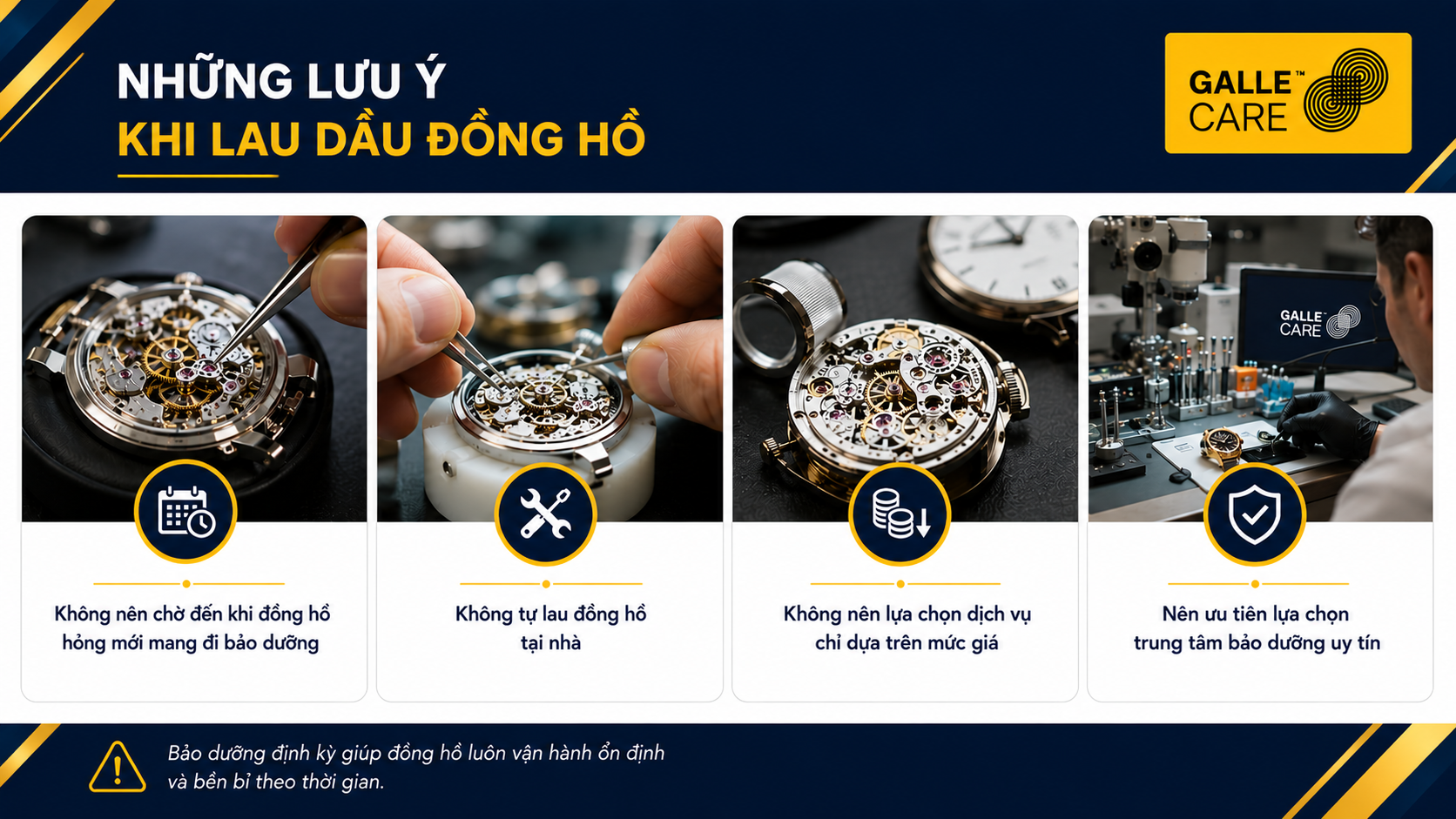 Lưu ý khi lau dầu đồng hồ