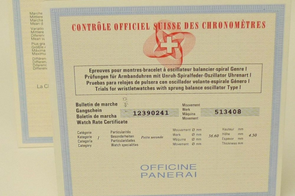 chứng nhận COSC