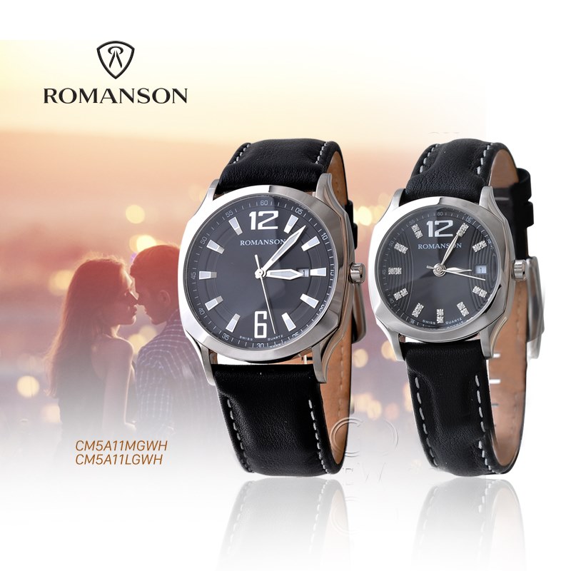Đồng hồ đôi Romanson TL1271MWBK + TL1271LWBK