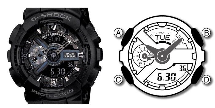 Các chức năng cơ bản của đồng hồ G-Shock