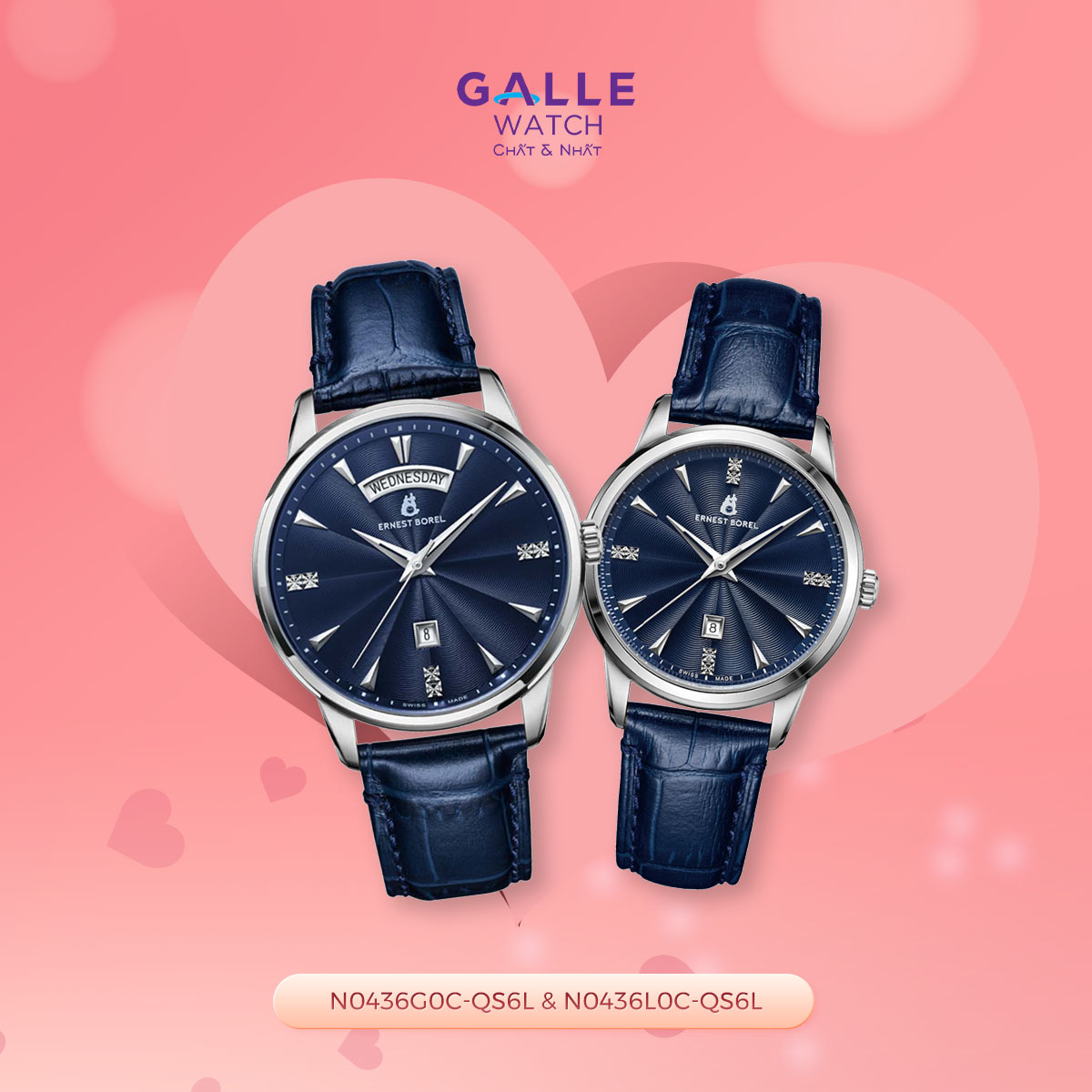 Đồng hồ đôi Ernest Borel N0436G0C-QS6L & N0436L0C-QS6L