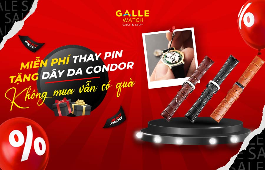 [Black Friday] Thay pin miễn phí, tặng dây da trị giá tới 500.000 VND