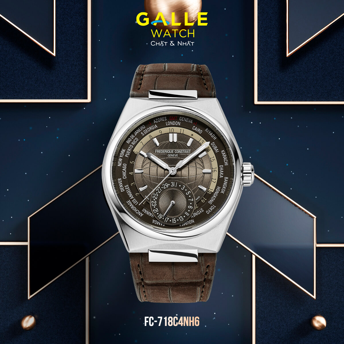 ĐỒNG HỒ NAM FREDERIQUE CONSTANT MANUFACTURE HIGHLIFE WORLDTIMER FC-718C4NH6