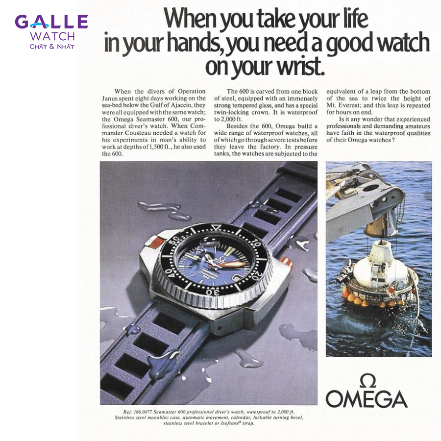 Khởi đầu từ những phiên bản đồng hồ lặn chuyên nghiệp Omega Seamaster