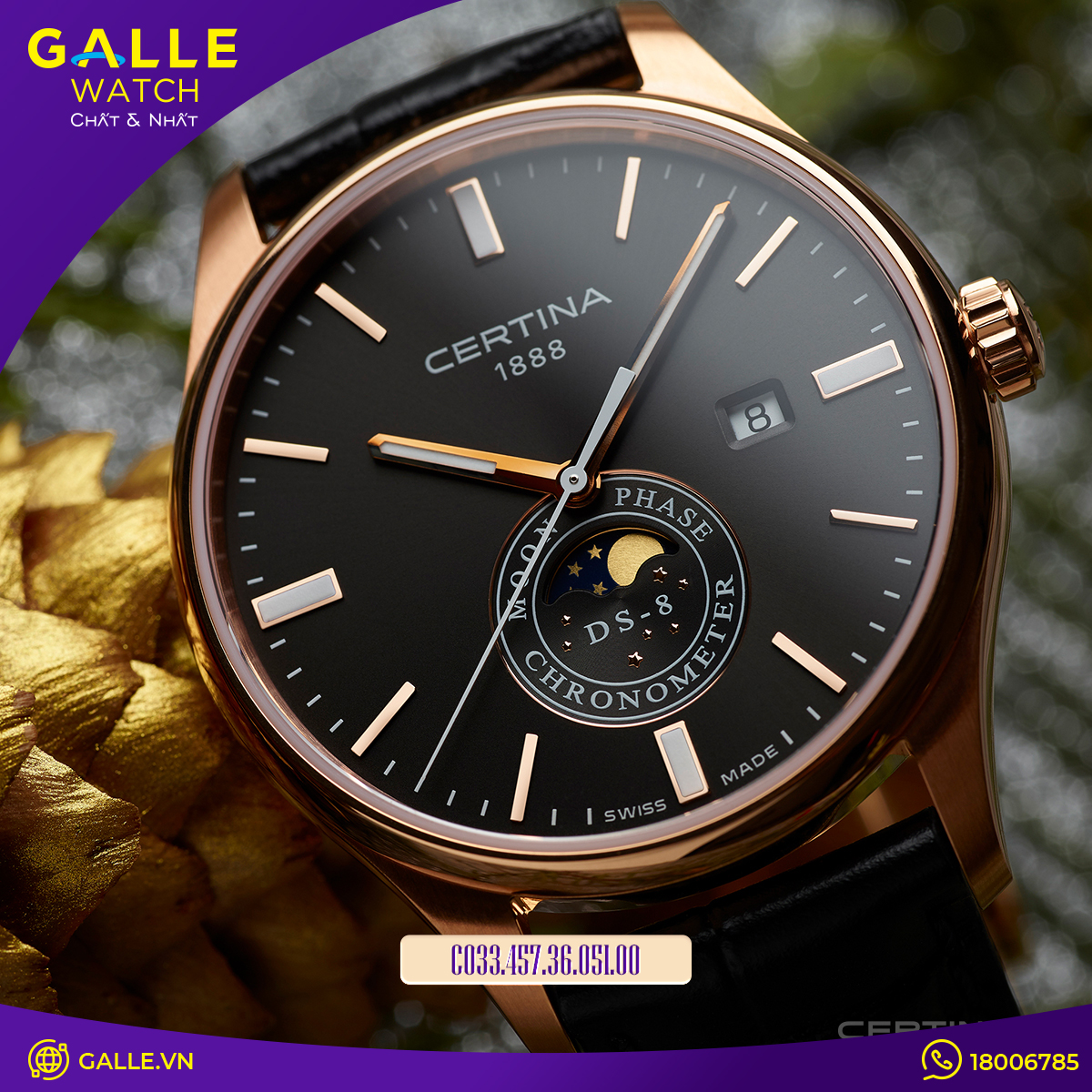 ĐỒNG HỒ NAM CERTINA DS-8 MOONPHASE C033.457.36.051.00