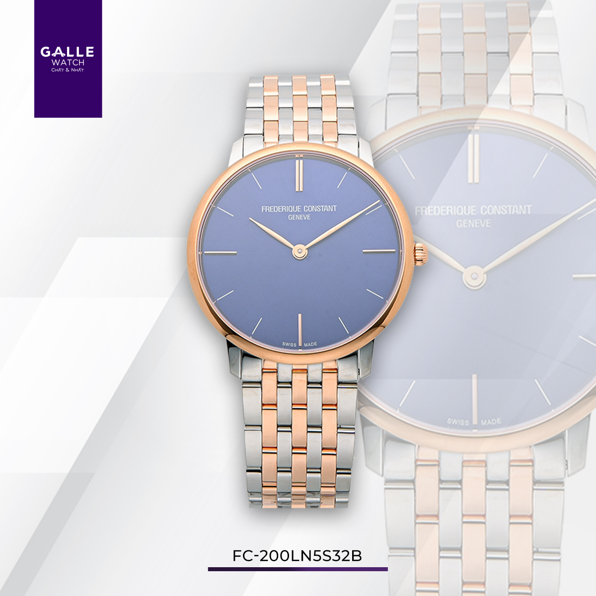 ĐỒNG HỒ NAM FREDERIQUE CONSTANT SLIMLINE - PAIR QUARTZ FC-200LN5S32B