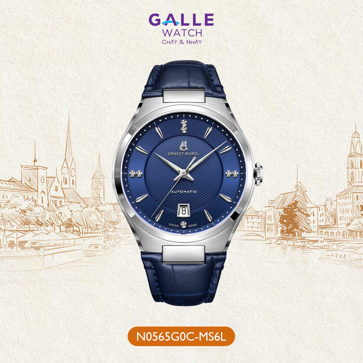 ĐỒNG HỒ NAM ERNEST BOREL HERITAGE N0565G0C-MS6L