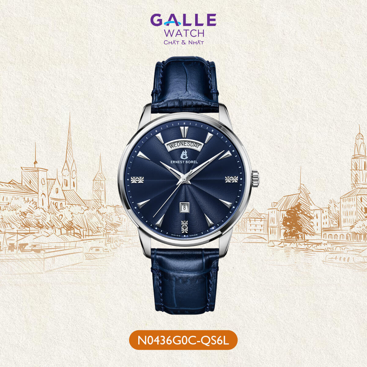 ĐỒNG HỒ NAM ERNEST BOREL JULES BOREL N0436G0C-QS6L