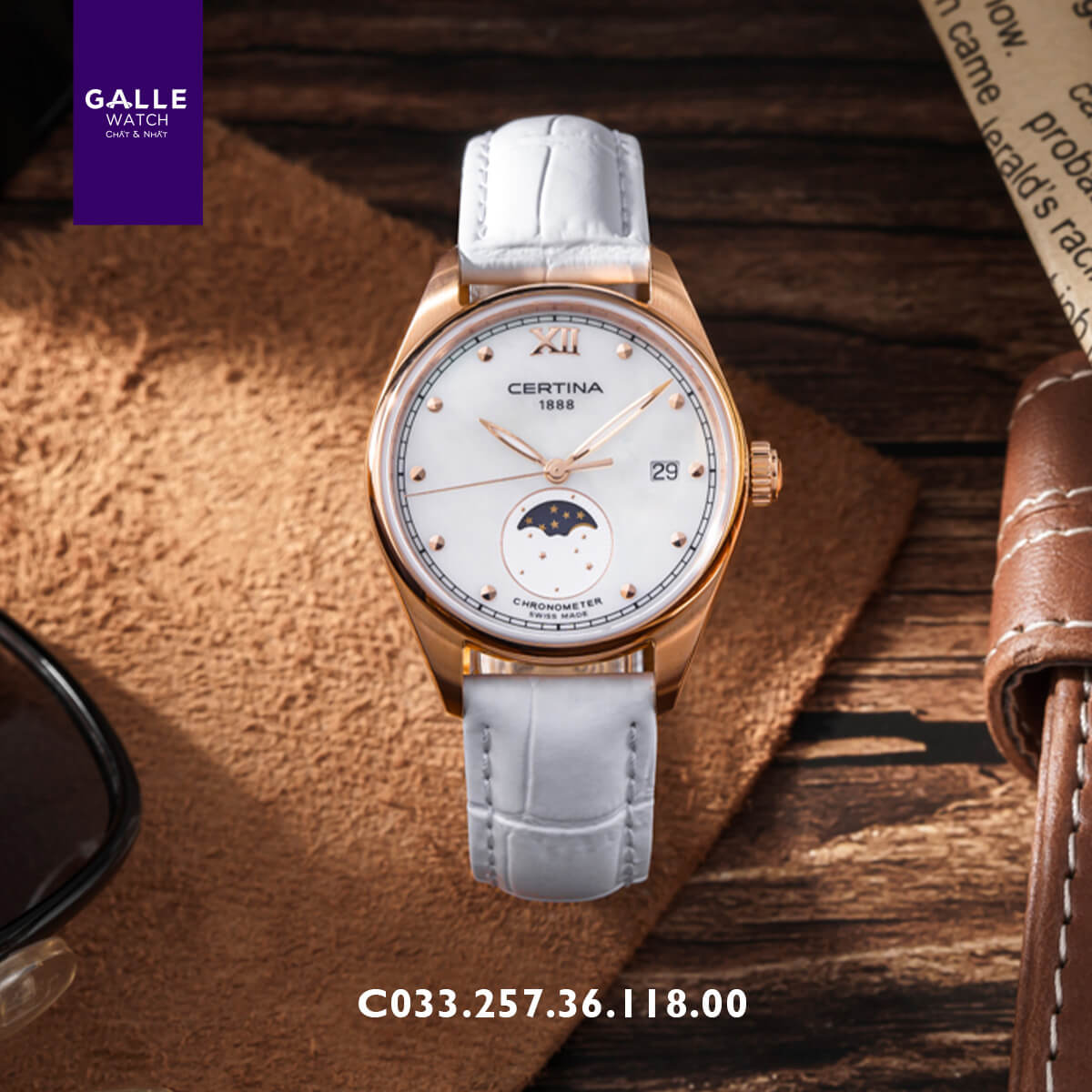ĐỒNG HỒ NỮ CERTINA DS-8 LADY MOON PHASE C033.257.36.118.00