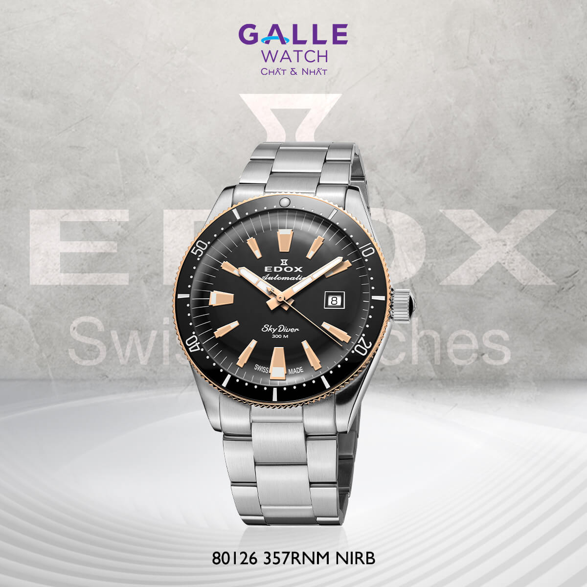 ĐỒNG HỒ NAM EDOX SKYDIVER DATE AUTOMATIC LIMITED EDITION 80126-357RNM-NIRB
