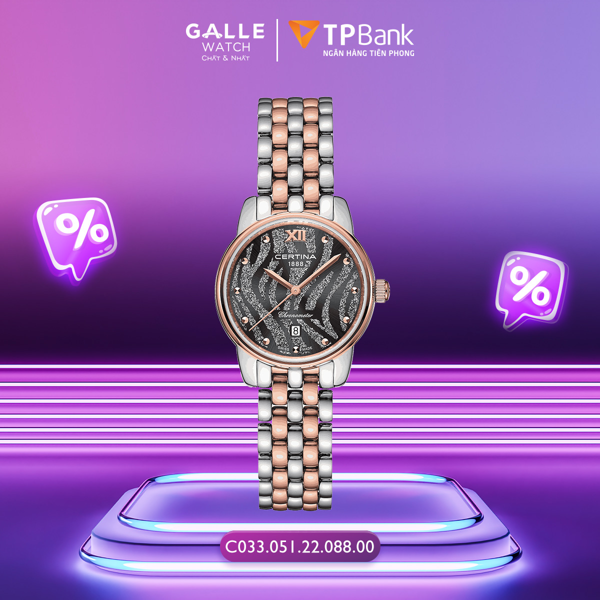 ĐỒNG HỒ NỮ CERTINA DS-8 LADY 27MM C033.051.22.088.00